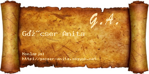Gácser Anita névjegykártya