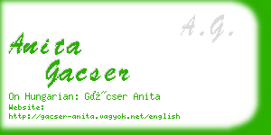 anita gacser business card